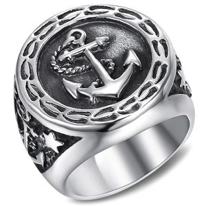 Bague ancre marine