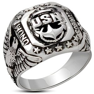 Bague US Navy argent