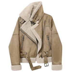 Blouson aviateur femme beige