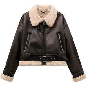 Blouson aviateur marron femme