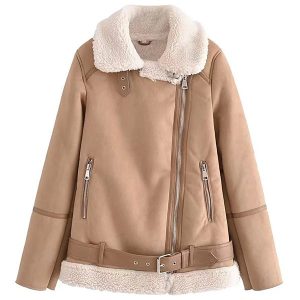 Blouson aviateur simili cuir femme