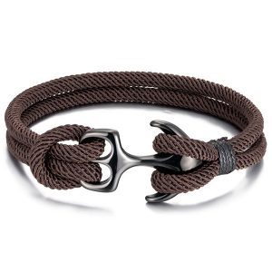 Bracelet ancre marron