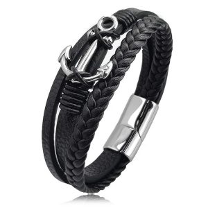 Bracelet corde ancre homme