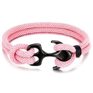 Bracelet rose ancre