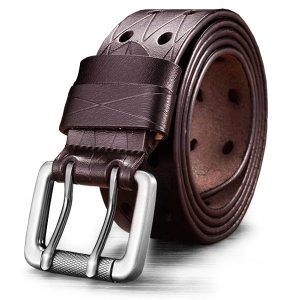 Ceinture militaire cuir marron