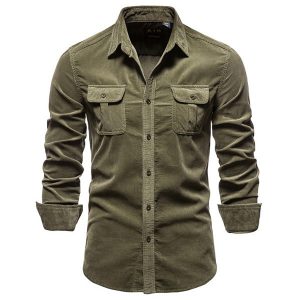 Chemise coton militaire homme