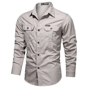 Chemise militaire beige homme