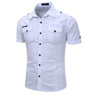 Chemise militaire blanche homme