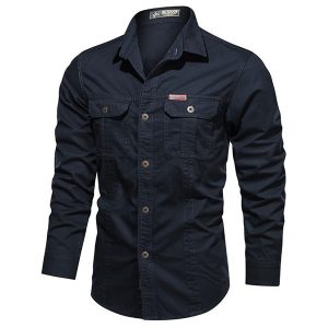 Chemise militaire bleu homme