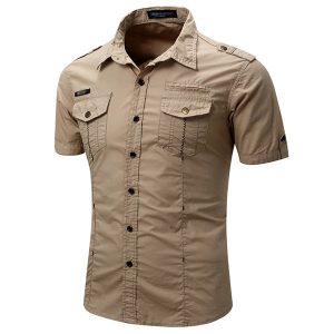 Chemise militaire homme manche courte