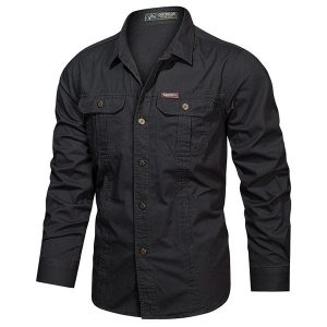 Chemise militaire noir homme