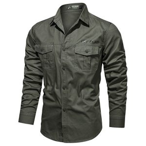 Chemise vert militaire homme