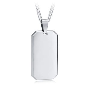 Collier dog tag acier inoxydable