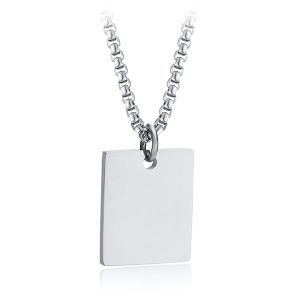 Collier plaque militaire femme argent