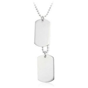 Collier plaques militaires en acier inoxydable