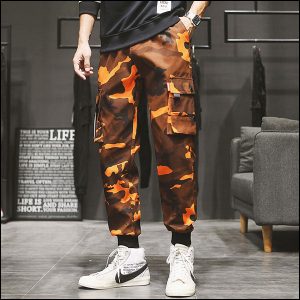 Pantalon camo orange homme