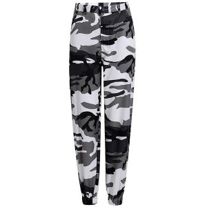 Pantalon camouflage gris femme