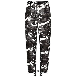 Pantalon cargo imprimé camouflage femme