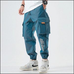 Pantalon cargo militaire homme bleu