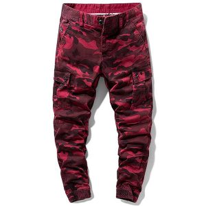 Pantalon cargo militaire rouge