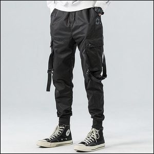 Pantalon cargo noir pour homme