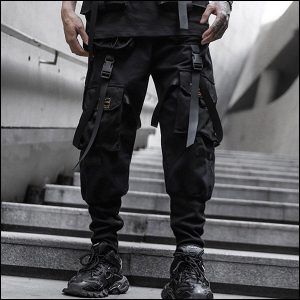 Pantalon cargo tactique poches noir