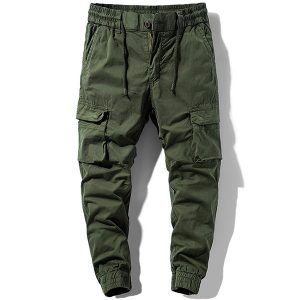 Pantalon cargo vert kaki homme