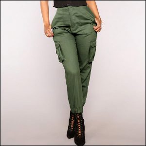 Pantalon militaire femme taille haute