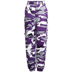 Pantalon militaire femme violet