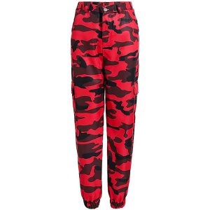 Pantalon militaire rouge femme