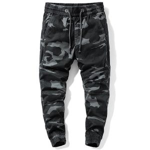 Pantalon style treillis camouflage gris homme