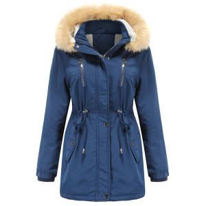 Parka militaire bleu femme