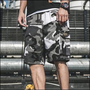 Short camouflage homme gris