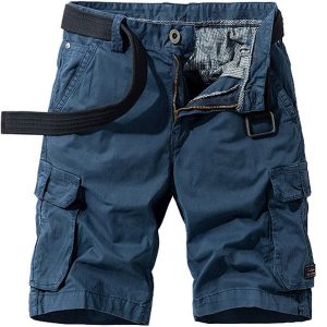 Short cargo bleu homme