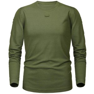 T-shirt militaire manche longue vert homme