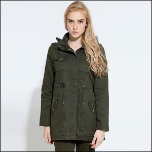 Veste militaire femme longue